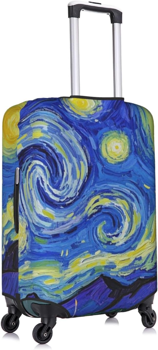 Vincent Van Gogh Starry Sky Night Luggage Cover Washable Suitcase Protector, Luggage Tag Travel Birthday Gifts For Men Women (XL 29-32 Inch Luggage)