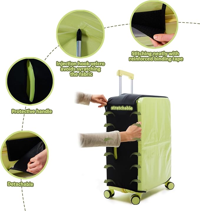 Clear PVC Suitcase Covers Protectors Transparent Luggage Cover Waterproof Wheeled Suitcase Dust Cover Dustproof Travel Luggage Sleeve Protector (3PCS Elastic)