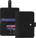 Jack&Chris Genuine Leather Handmade Passport Holder For Travel, RFID Blocking Passport Holder with Card Slots, Travel Essentials wallet with Pen Holder for Women and Men for Gifting, Black