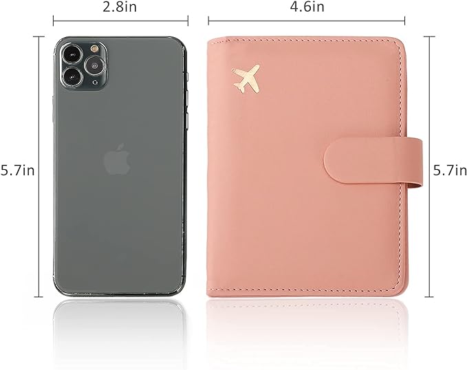 Melsbrinna Rfid Passport Holder for Travel women/Men, Cute Passport Wallet Rfid Blocking Card Slots, Rfid Passport Cover/CaseTravel Wallet, Passport Book Holder (1, Pink)