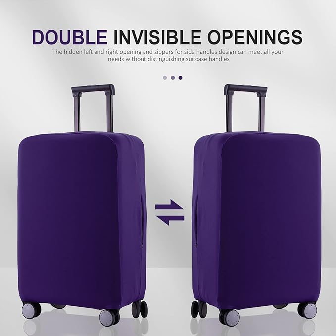 Travel Luggage Cover Suitcase Protector Scratch-Resistant Fit 19-31 Inch Suitcase, Not Included Suitcase (Purple, M(24-25 inch))