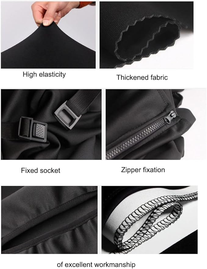 MosaiRudo Thicker Luggage Cover Elastic Suitcase Cover Protector Fits 18-32 Inch Suitcase Travel Accessories (Black, L)