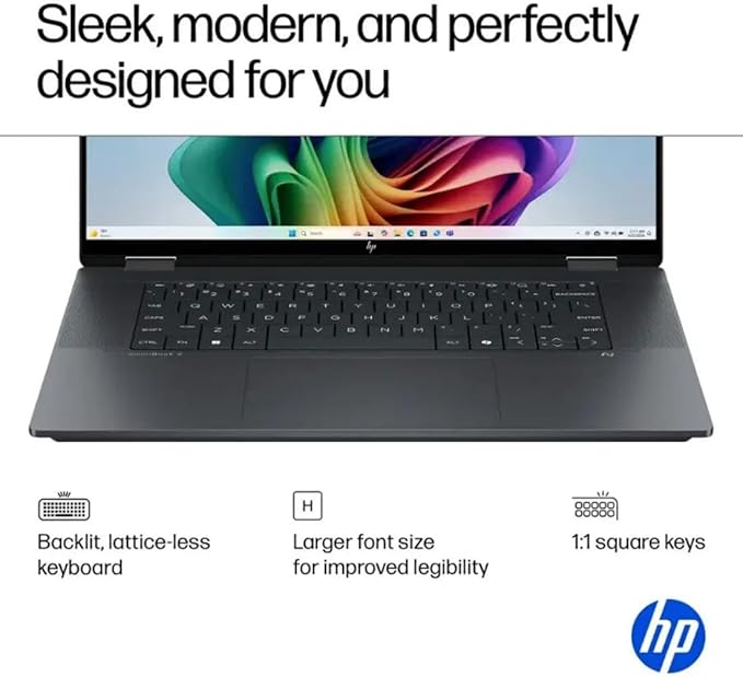 HP OmniBook X Flip 16 2-in-1 Laptop: 16" FHD+ Touchscreen, Intel Core Ultra 7, 16GB RAM, 51GB SSD, w/Pen & Lifetime Office - Copilot+ AI PC, Windows 11 Pro