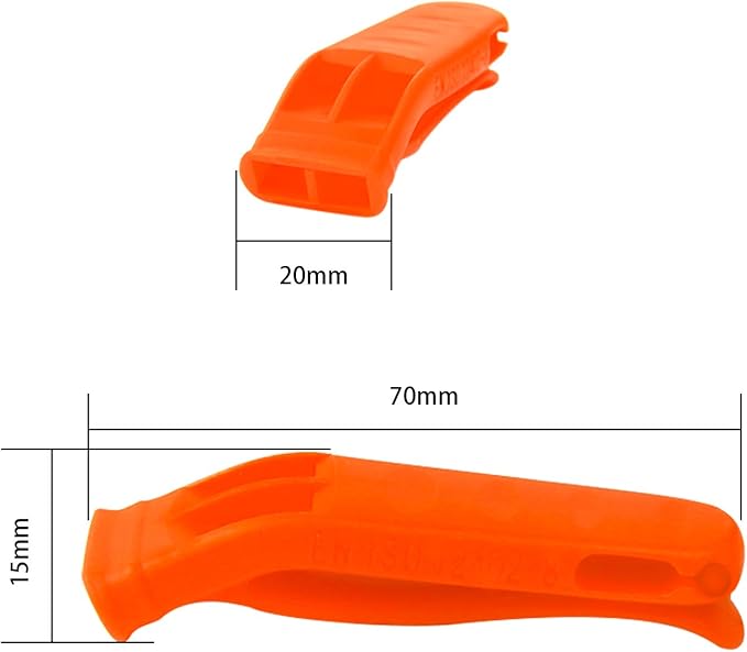 AUGSUN 10 Pcs Safety Whistle Marine Whistle Plastic Whistles with Lanyard for Emergency