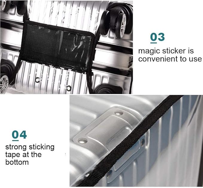 3 PCS PVC Luggage Protector Covers for TSA Approved 20/24/28 Inch Clear Suitcase Cover Protector Transparent Luggage Protective Cover Set