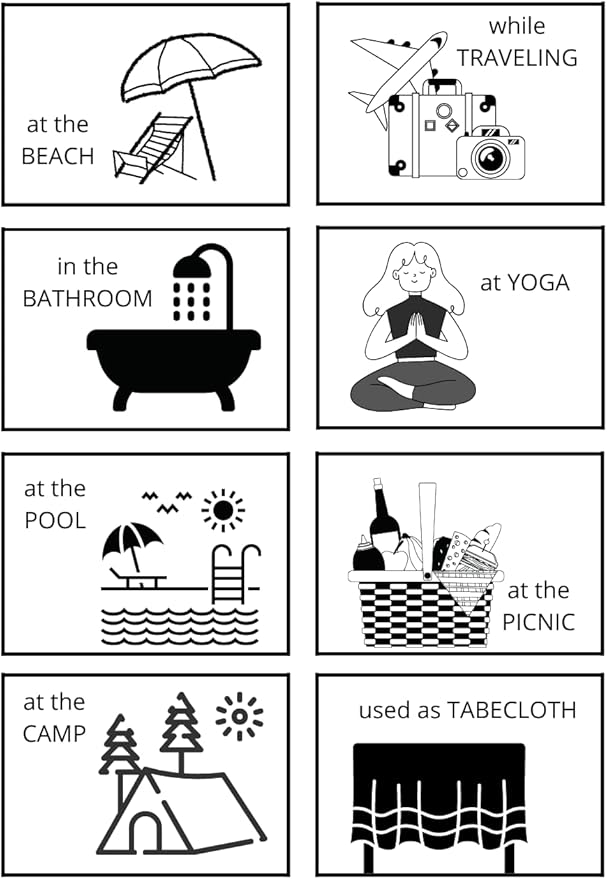 Oversized Sand Resistant Prewashed Turkish Cotton Quick Drying, Compact, Lightweight Beach, Bath, Pool, Gym, Yoga Towel - 40x71 inch