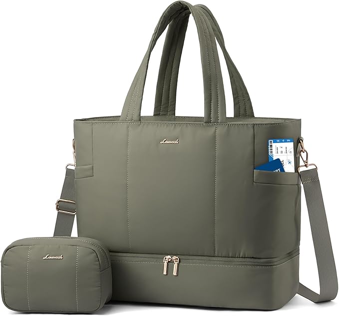 LOVEVOOK Travel Duffle Bag, Puffer Weekender Bags for Women with Shoe Compartment, Carry On Overnight Hospital Bag, Gym Tote
