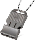 TACRAY Titanium Emergency Survival Whistle, Portable Necklace Whistle, Loud Whistle up to 120~130db, Good for Life Saving, Hiking, Camping, and Pet Training