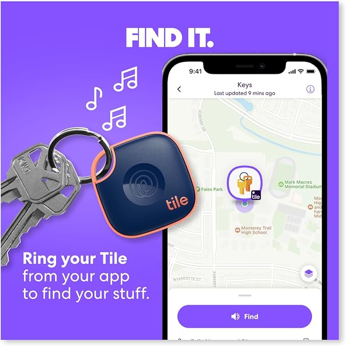 Tile by Life360 Mate - Bluetooth Tracker, Keys Finder and Item Locator for Keys, Bags and More. Phone Finder. Both iOS and Android Compatible. 1-Pack (Aqua Lemon)