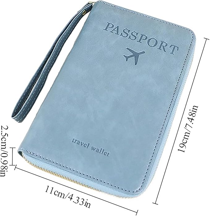Rowgins Rfid Blocking Passport Holder Wallet, Rowgins Rfid Passport Holder with Zipper, PU Leather PassportHolder for Travel (BLACK)