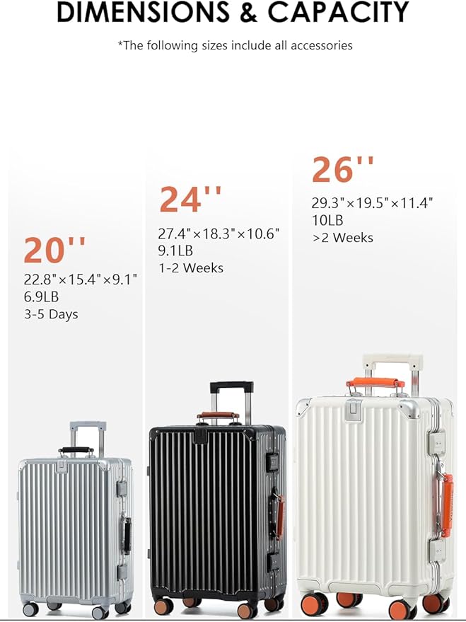 HotWay 26 Inch Hardside Checked Luggage with Leather Handle, PC Zipperless Suitcase with Spinner Wheels and TSA Locks, Lightweight Checked Luggage for Travel, Black
