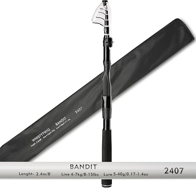 Whistytwig Telescopic Fishing Rod - Versatile Retractable Telescoping Fishing Pole, Collapsible Fishing Rod, Ideal Travel Rod