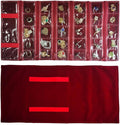 Travel Jewelry Roll Bag Portable Organizer Pouch With Grids&PVC Cover Storage Bags for Necklace, Bracelet, Bracelet,Ring, Badge, Pendant
