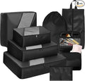 WVM Packing Cubes for Travel, 8 Set Luggage Organizer Bags with Shoe Bag, Toiletry Bag & Laundry Bag, Travel Accessories Essentials Packing Organizer, Black