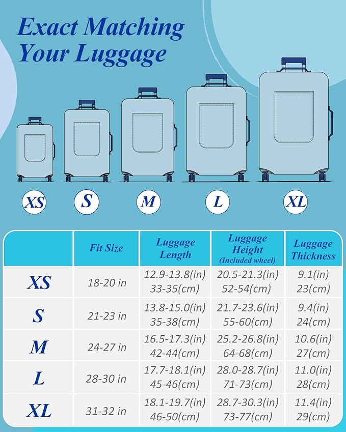 Slohif Luggage Cover for Suitcase Tsa Approved Protector - Luggage Sleeve Large Suit Case Cover Travel Stretch Baggage Case Protective Washable Fit 24-27 Inch Checkered M