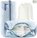 XXL Shoe Washing Machine Bag - 2-Pack Reusable Shoe Cleaning Bags, 360° Deep Clean for Tennis Shoes, Sneakers and Slippers, Includes 2 Shoe Storage Dust Bags (White)