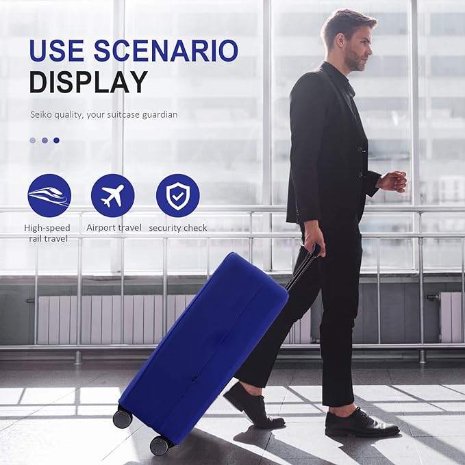 Travel Luggage Cover Suitcase Protector Scratch-Resistant Fit 19-31 Inch Suitcase, Not Included Suitcase (Blue, XL(28-29 inch))