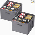 Lifewit Shoe Storage Organizer for Closet, Fits 12-16 Pairs, Large Shoe Box Storage Containers with Clear Cover and Reinforced Handles, Foldable Storage Bins Fits for Boots Heels Sneakers, 2 Pack Gray