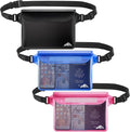 HEETA Waterproof Fanny Pack, Waterproof Pouch Dry Bag 2/3/4 Pack for Phone Passport Purse, Adjustable Waist Strap for Swimming Kayaking Boating Paddle Board Accessories Cruise Beach Camping Essentials