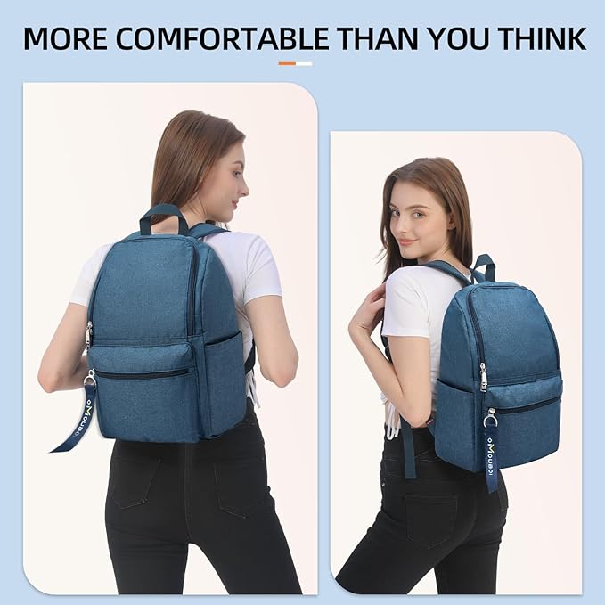 OMOUBOI Casual Daypacks Superbreak Backpack 14 inch Laptop Backpack for Women & Men Fits Tourism Business (Blue)