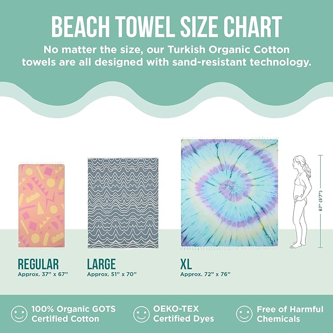 Sand Cloud Oversized Turkish Beach Towel (SoCal Dolphin) - 100% Certified Cotton Turkish Bath Towels - Sand Free & Quick Dry Large Beach Towel for Pool, Yoga, Picnic & Travel - As Seen on Shark Tank