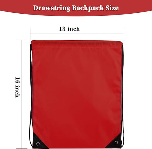 60 Pieces Red Drawstring Backpack Bags Sports Sackpack Bulk Cinch Gym Bag For Women Men Outdoor Sports Backpack