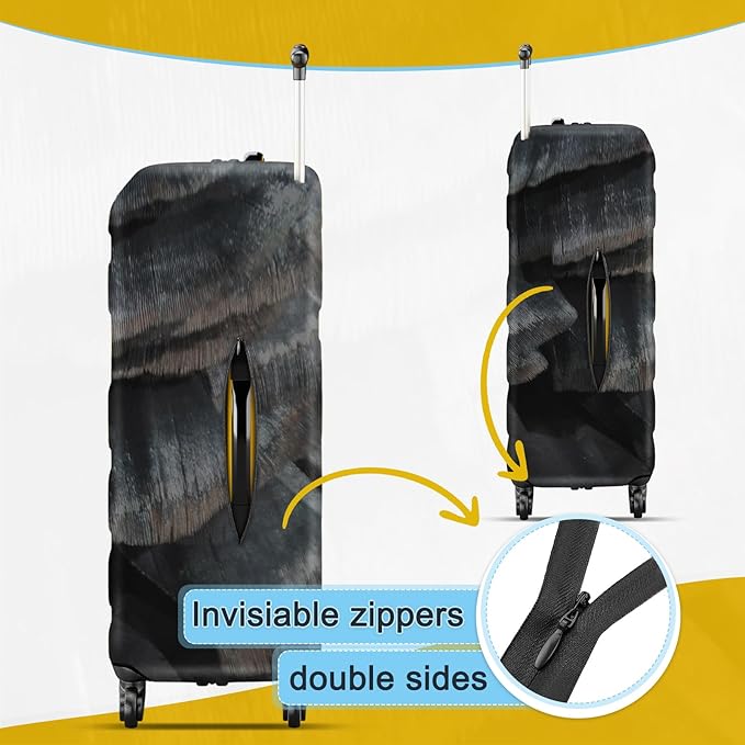 24 Inch PVC Luggage Protector Covers for TSA Approved Clear Suitcase Cover Protector Transparent Luggage Protective Cover Set (Painting, Suitable for 23"-24")