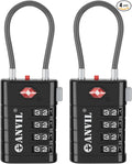 ANVIL 4 Digit Luggage Locks, TSA Locks for Luggage, Advanced TSA008 core, Alert Indicator for Your Travel Lock, Suitcase Lock. (2, Black)