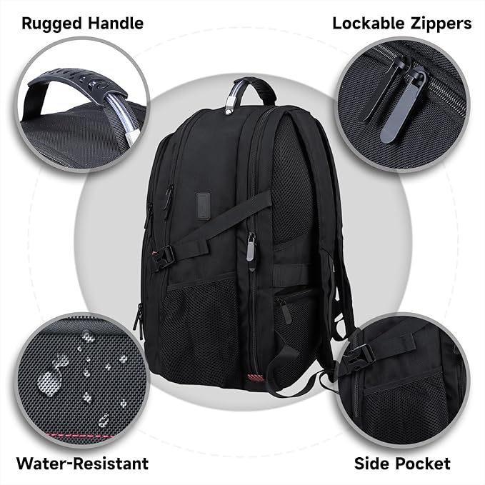 18.4 Inch Travel Laptop Backpack,Extra Large Backpack, Laptop Backpack for Men, 55L Water Resistant TSA Airline Approved Business Work College School Computer Bag with USB Port