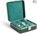 Bey-Berk Prague Aluminum Watch Case in Hunter Green – 9-Slot Locking Travel Box with Soft Interior for Watch Storage