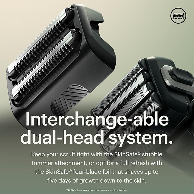 MANSCAPED® The Chairman™ PRO Package - Men’s Electric Face Shaver with Two Interchangeable Blades, SkinSafe® Four-Blade Foil & Stubble Trimmer, Power Shave Gel, Face Shave Soother Aftershave