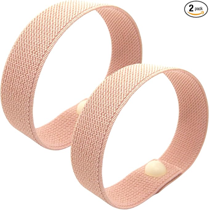 AcuBalance Motion Sickness Bracelets – Comfortable Waterproof Acupressure Band for Natural Nausea Relief, Ideal for Travel (Pair), Pink (Large 8)