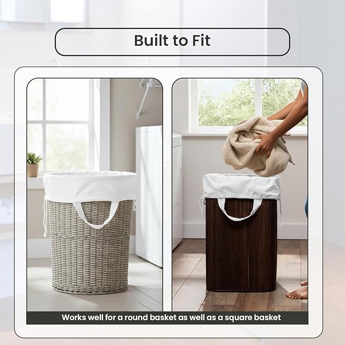 LFH Home Cotton Canvas Large Laundry Bag with Handle, Heavy Duty Drawstring Closure Washable Laundry Bags, School Travel, Home, Hotel, College Dorm, Organizer Sack, Toy Clothes 24x36 (Pack of 4)-White