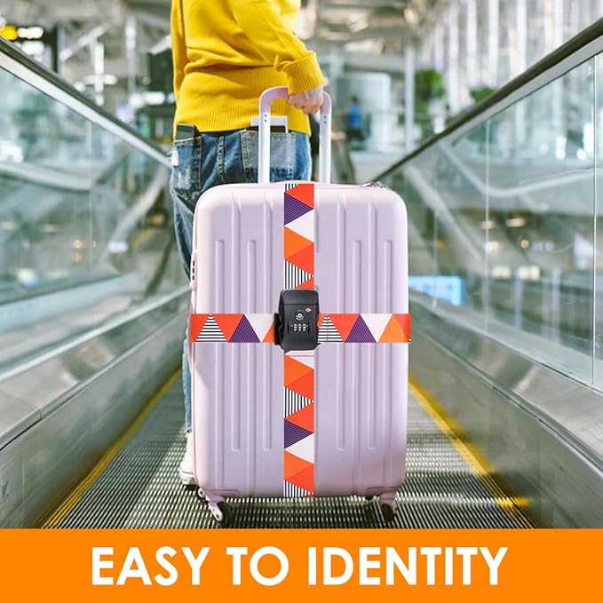 Adjustable Travel Luggage Strap Suitcase Belt Travel Bag Accessories 1.96 in W x 6.23 ft L