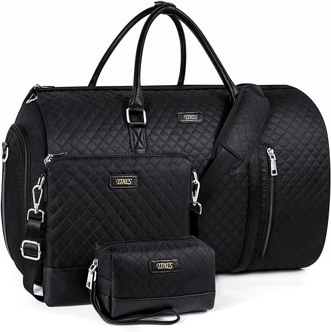 Convertible Garment Duffel Bag for Travel - Carry On Garment Bags With Toiletry Bag Large Weekender Bag for Men Women 2 in 1 Hanging Suitcase Suit Travel Duffel Overnight Bags 4pcs Set