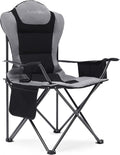 Camping Chairs for Heavy People, Folding Chairs for Outside Outdoor Folding Chairs with Cup Holder & Cooler Bag, Camp Chairs Supports up to 300lbs(1 PC, Black)