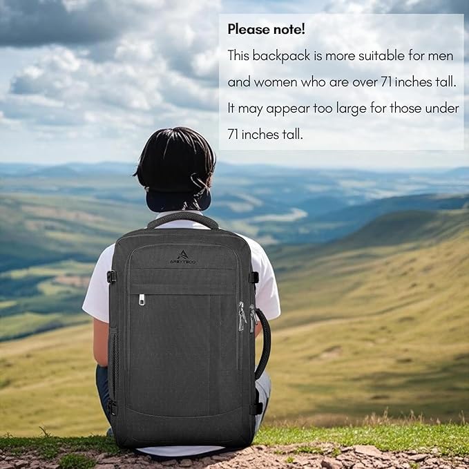 60L Extra Large Travel Laptop Backpack,3XL Expandable Carry On Backpack for Men, Big Capacity Heavy Duty Business Suitcase Daypack Bag Fits 18.4-19 Inch Laptops, Travel Gifts for Men Women, Black