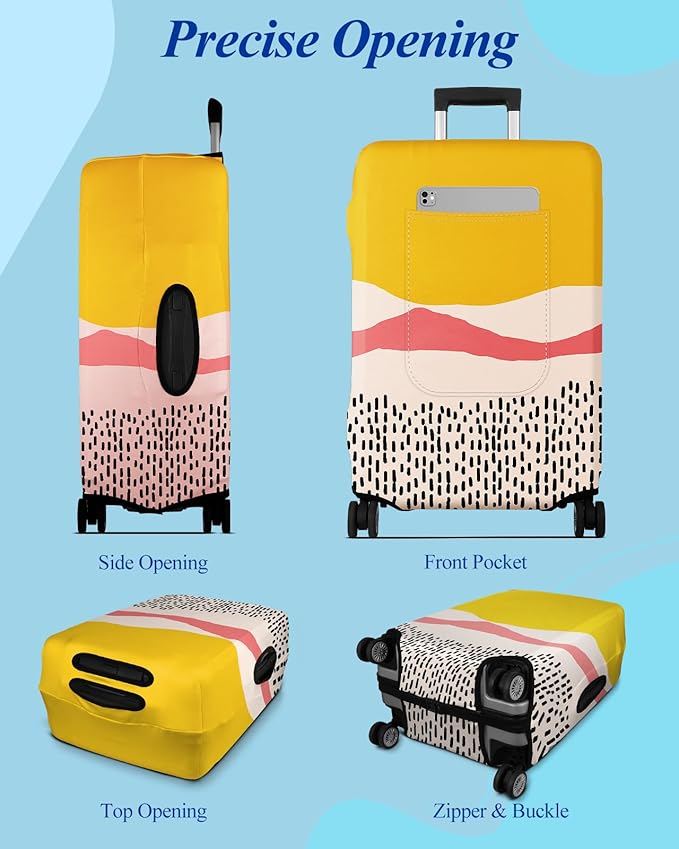Slohif Luggage Cover for Suitcase Tsa Approved Protector - Luggage Sleeve Large Suit Case Cover Travel Stretch Baggage Case Protective Washable Fit 31-32 Inch Patchwork XL