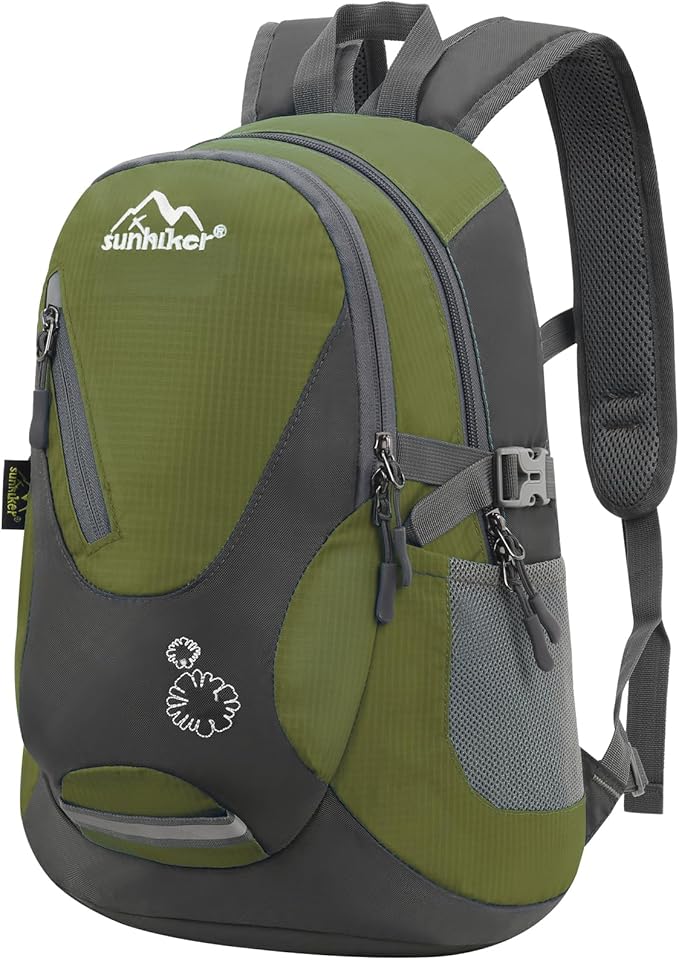 sunhiker Cycling Hiking Backpack Water Resistant Travel Backpack Lightweight SMALL Daypack M0714 (Navy Green)