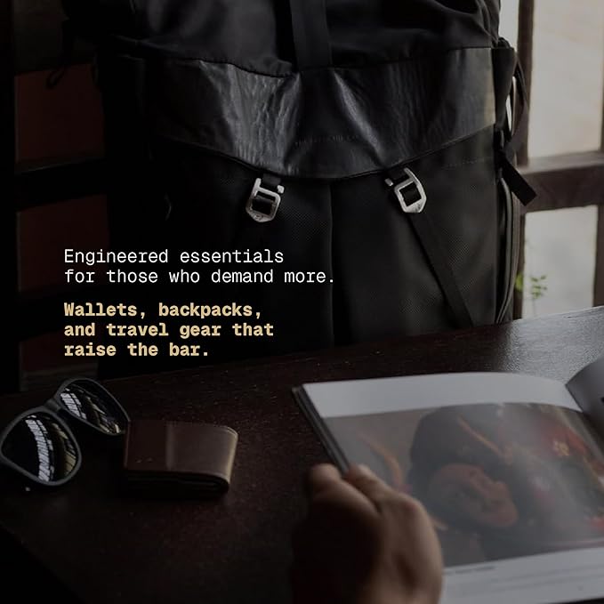 The Frenchie Co. - Work/Travel Speed Backpack - Expandable 23-30 L Laptop Pack - Anti-theft magnetic closure - Ballistic nylon body with full-grain Italian leather trim