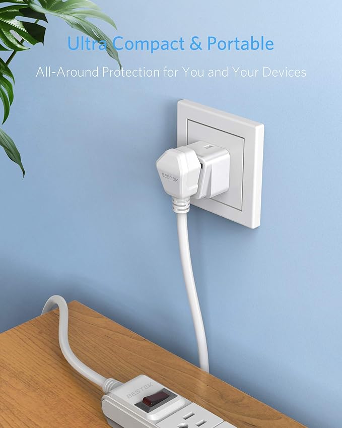 BESTEK Australia New Zealand Travel Plug Adapter, Grounded Universal Type I Plug Adapter AU to US Adapter, Compact for Australia, New Zealand and More