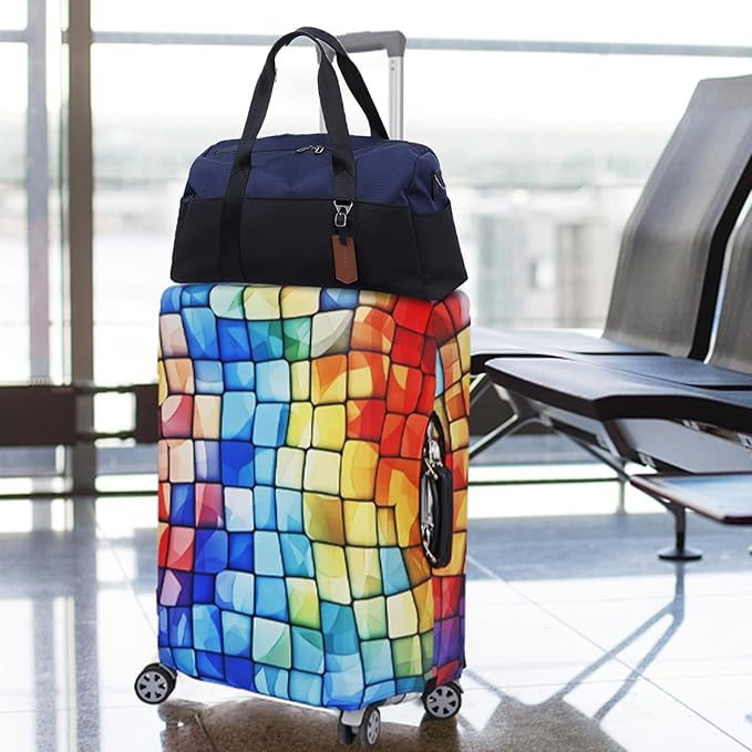 MosaiRudo Travel Luggage Covers For Suitcase Tsa Approved,Suitcase Cover Protector Fit 18-32 Inch Luggage Travel Accessories (T2452, L)