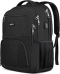 School Backpack for Teen Boys & College Students - 17.3 Inch Laptop Backpack with USB Charging Port, Anti-Theft Water Resistant Large Bookbag for Men, Travel & Work, Black