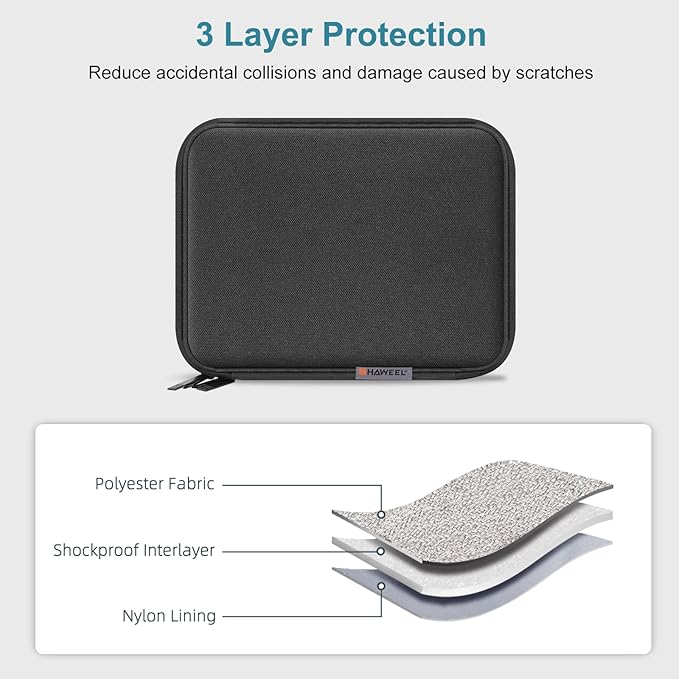 Electronic Accessories Organizer Carry Bag, Travel Cable Storage Case Portable Waterproof Double Layers All-in-One Storage Bag for Cord, Charger, Earphones, U Disk, USB Cable (L)