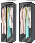 Univivi Garment Bags for Hanging Clothes, Large Clothes Storage Bags Closet Organizer with Clear Window, Premium Hanging Garment Storage Bag for Suits, Coats, Dresses, 54", 2 Pack (Dark Grey)