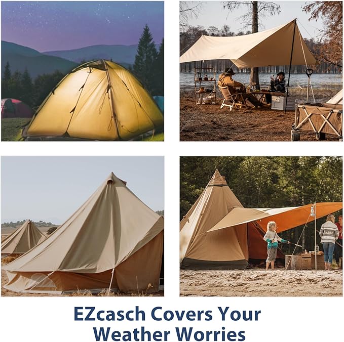 16’x20’ Canvas Tarps Heavy Duty Waterproof Tarpaulins with Aluminum Grommets,UV Resistant, 22Mil Multipurpose Drop Cloth, 14oz Cover Sheet for Outdoor and Indoor Use with Ropes Yellow