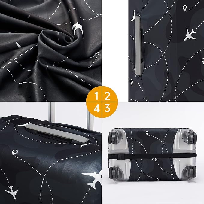 Travelkin Luggage Covers With Tag For Suitcases Tsa Approved,Suitcase Covers Protector Fit 18-32 Inch Luggage,L