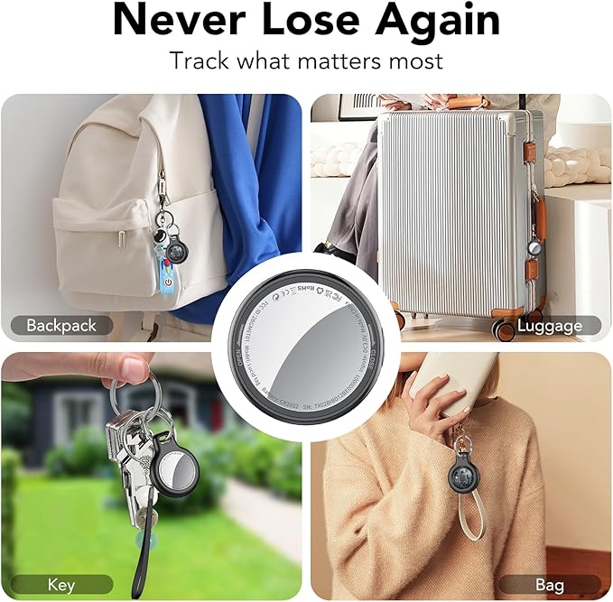 2025 New [Apple MFi Certified] (iOS Only) Air Tracker Tags-5 Pack, Bluetooth Tracker for Apple Find My, Replaceable Battery, Key Finder and Item Locator Smart Tag for Keys, Bags, Luggage, Pets, Wallet