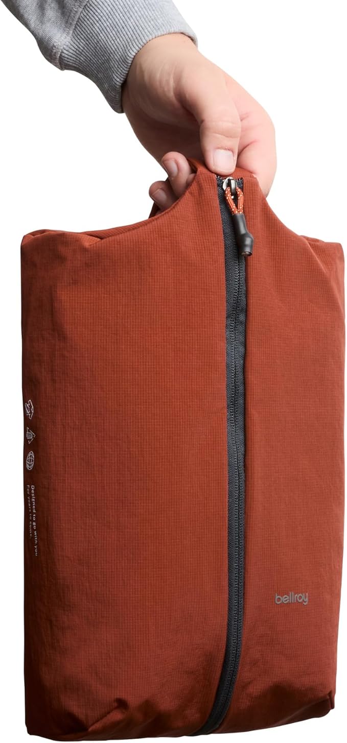 Bellroy Lite Packing Caddy 8L (Travel Organizer Packing Cube, Zip-up Storage Solution for Travel Near or far) - Clay