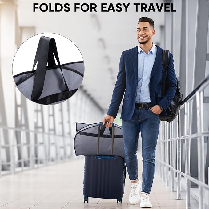 BALEINE 1PK Heavy Duty Garment Bag with Shoe Storage Travel Bag for Dresses, Suit, Coats Travel Essential (54", Grey)